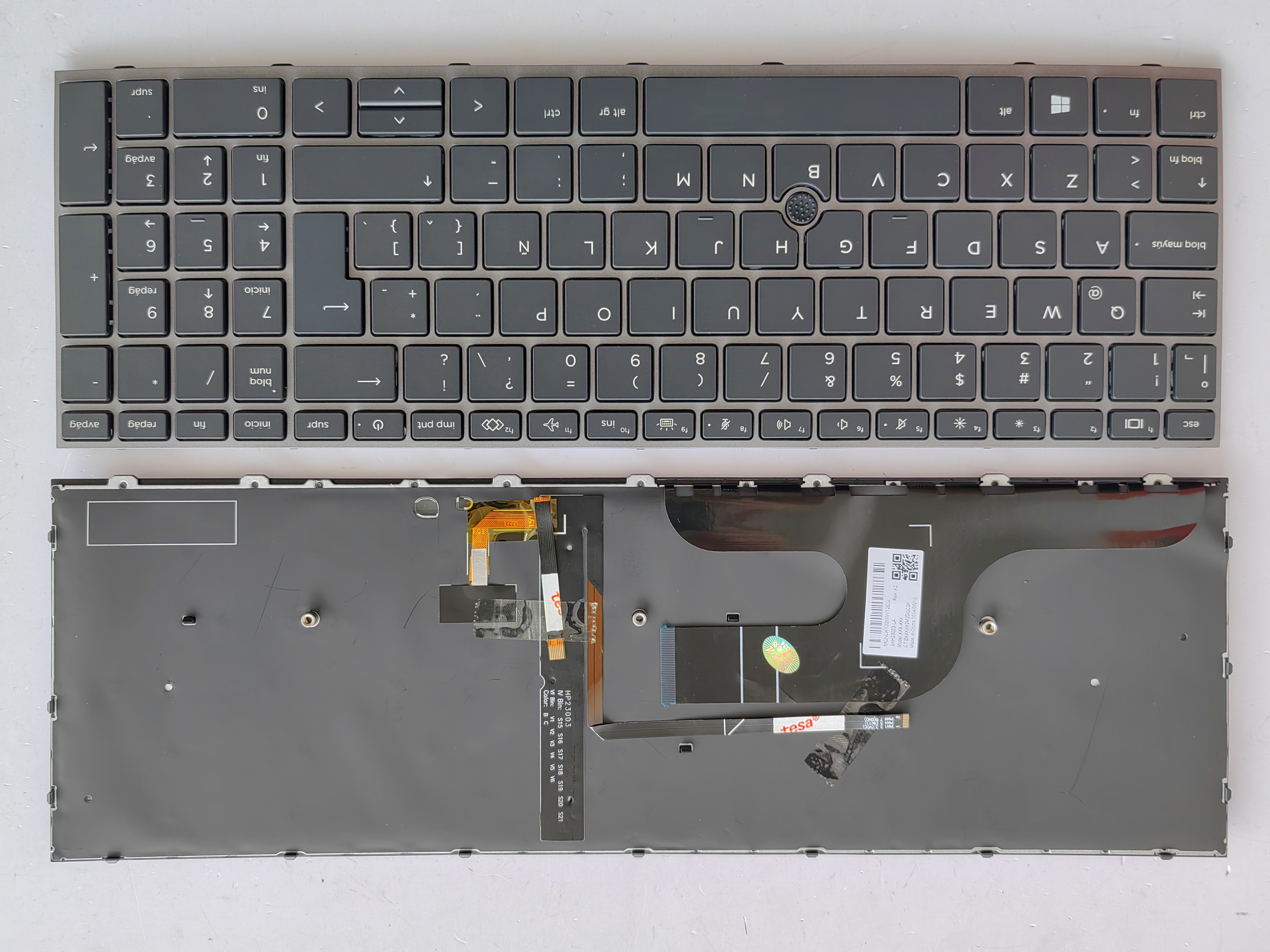 Picture of New Replacement Laptop Keyboard For HP ZBOOK15G7/ZBOOK15G8/ZBOOK Fury 15 G7 G8 SILVER FRAME BLACK With Point Backlit (OEM) LA Layout